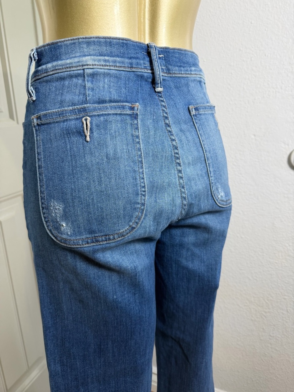 MOTHER Blue High-Rise Wide Leg Jeans 27 - Picture 3 of 9